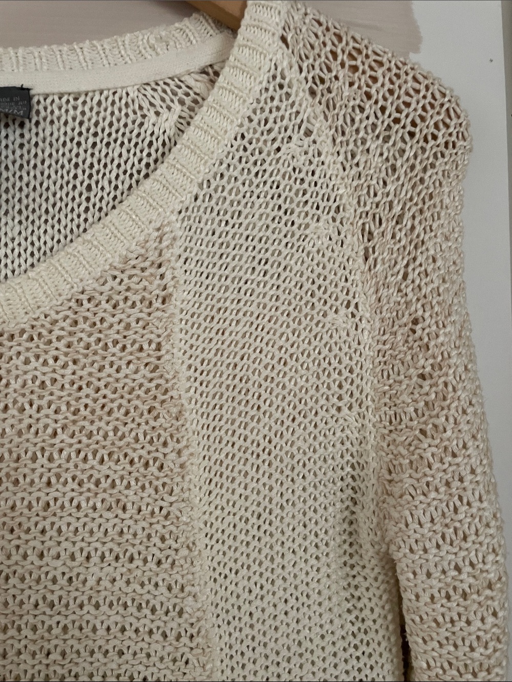 Quinn Light Cream Open-Knit Scoop Neck Sweater - Picture 3 of 4